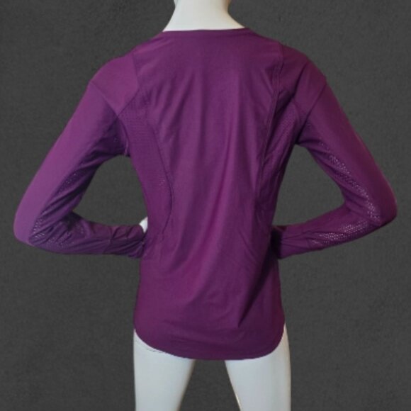 Pink Plum Mulberry Long  ATHLETA Crewneck Breathable Workout Shirt sz M - Picture 4 of 7